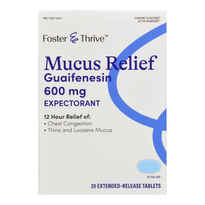 Foster & Thrive 12 Hour Mucus Relief, 600 mg XR Tablets