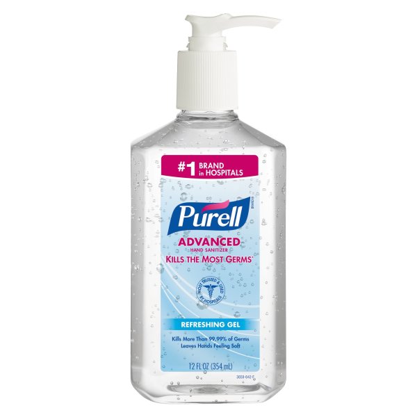 Purell Advanced Hand Sanitizer 70% Ethyl Alcohol Gel, Pump Bottle