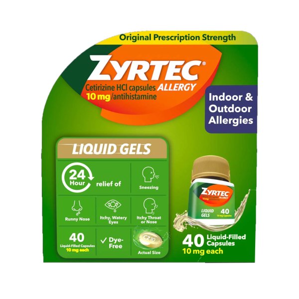 Zyrtec 24HR 10 mg Strength Liquid Gels, 40 ct.
