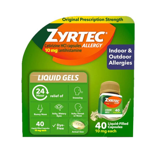 Zyrtec 24HR 10 mg Strength Liquid Gels, 40 ct.