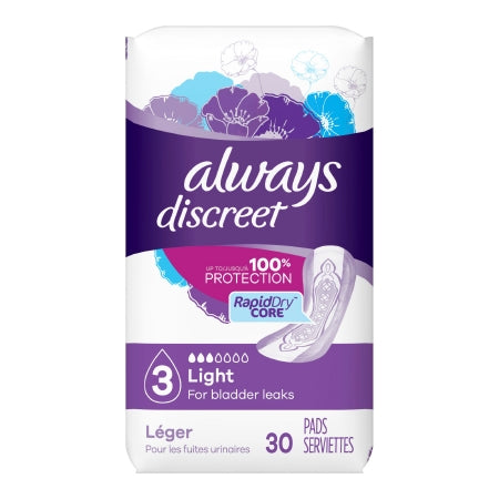 Always Discreet Light Absorbency Incontinence Pads, Size 3