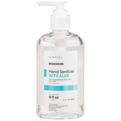 McKesson Gel Hand Sanitizer with Aloe, Pump Bottle, 8 oz.