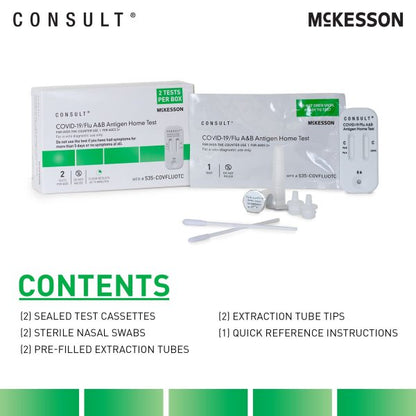 Consult COVID-19/Flu A & B Antigen Home Test, 2 Tests