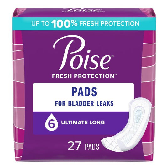 Poise® Bladder Control Pads for Women, Ultimate Absorbency, Long