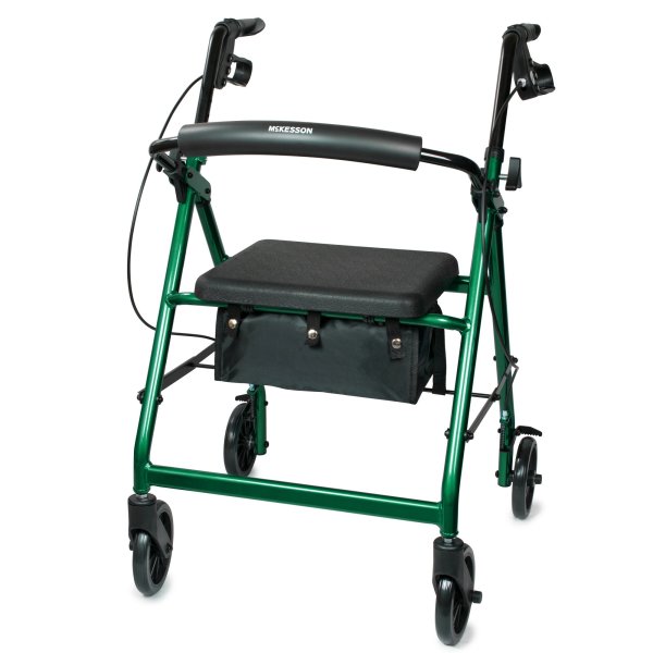 McKesson Folding Lightweight 4-Wheel Rollator, 300 lb. Capacity