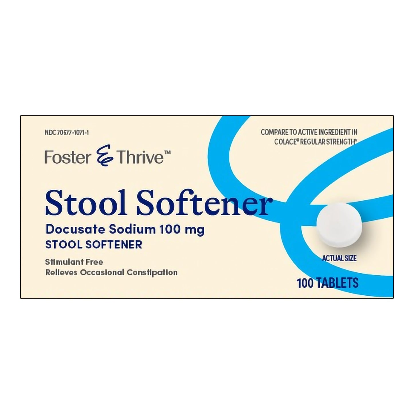 Foster & Thrive 100 mg Stool Softener Tablets, 100 ct.