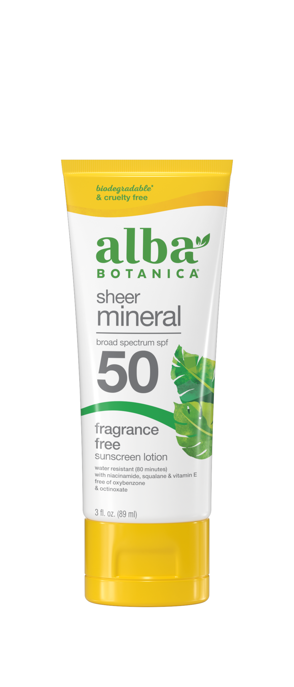 Alba Botanica Sheer Mineral Face Sunscreen Lotion SPF 50, 2 Oz