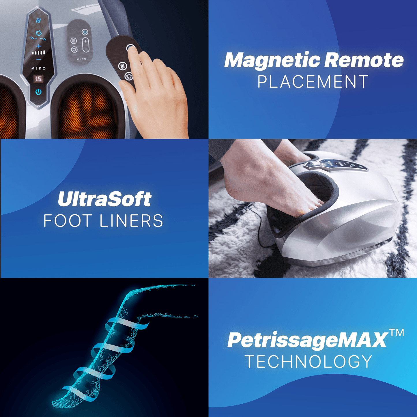 Miko Y2 Foot Compression Heat, Vibration Massager Therapy Device