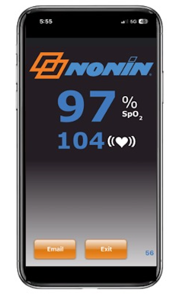 Nonin TruO2 Model 3245 Bluetooth Wireless Fingertip Pulse Oximeter