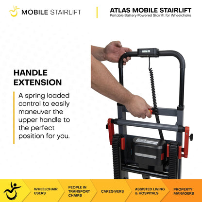 Atlas Portable Wheelchair Stairlift – Battery Powered Stairlift for Standard & Reclining Wheelchairs