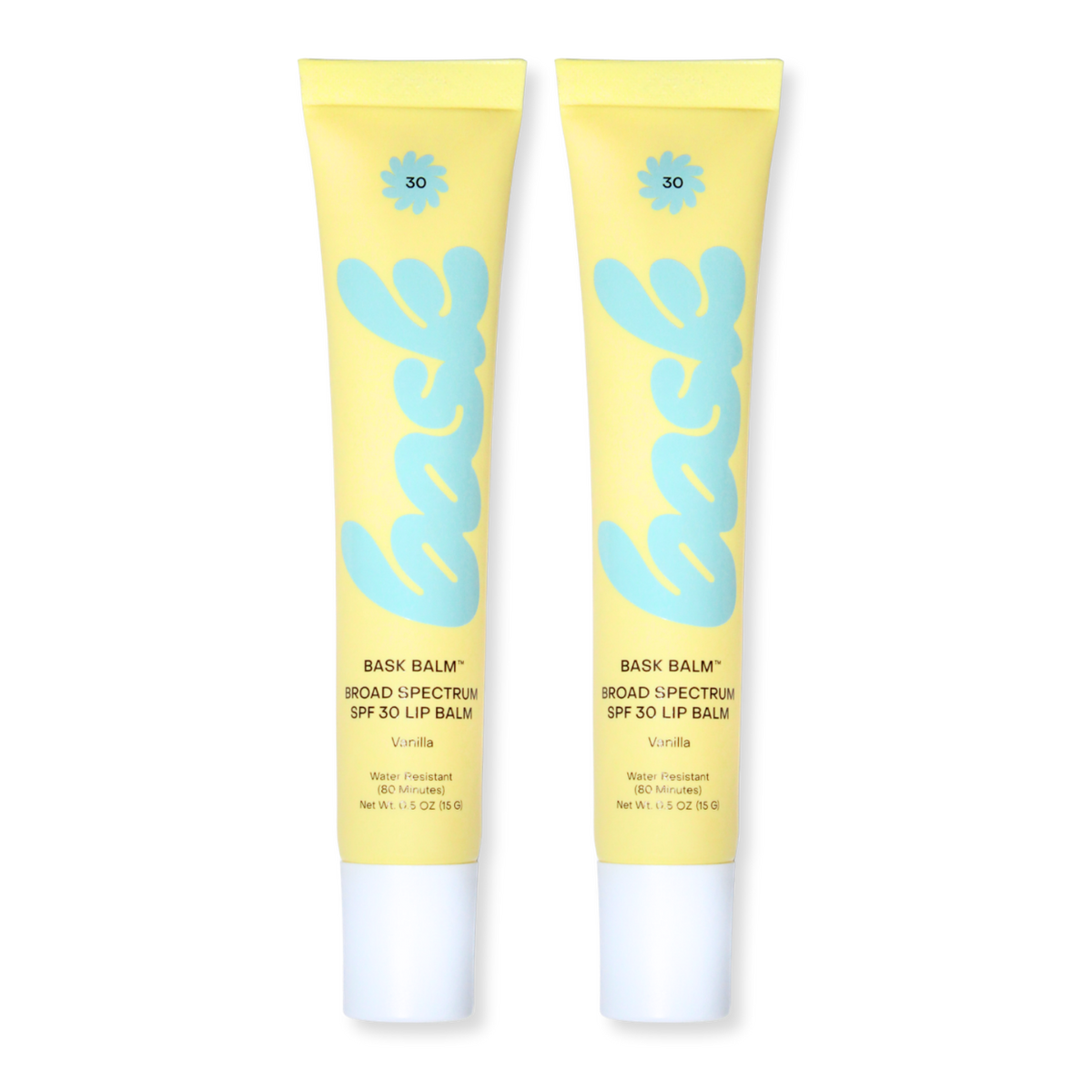 Bask Balm SPF 30 Vanilla Lip Balm, 2 Pack