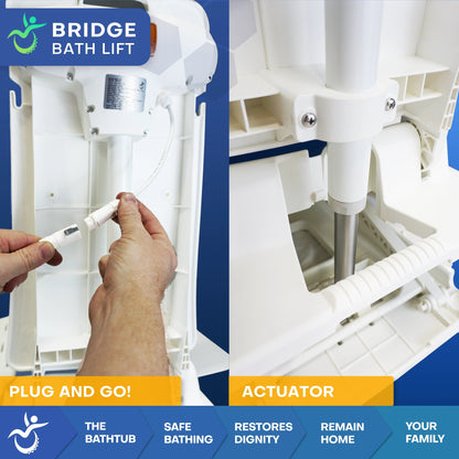 Bridge Bath Lift Electric Reclining Bathtub Lift for Safe Transfers Bathing and Fall Recovery Support