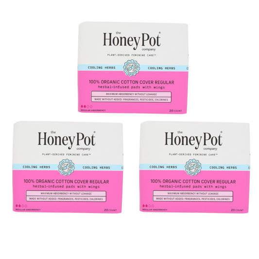 The Honey Pot Menstrual Pads Regular Herbal, 20 ct., 3 Pack