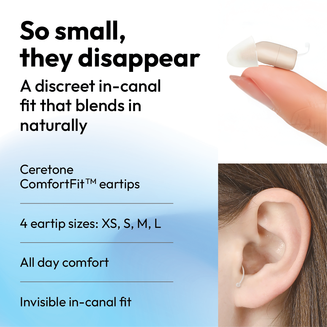 Ceretone Core One Pro Invisible in Canal OTC Hearing Aids