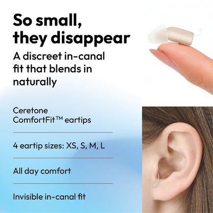 Ceretone Core One Pro Invisible in Canal OTC Hearing Aids
