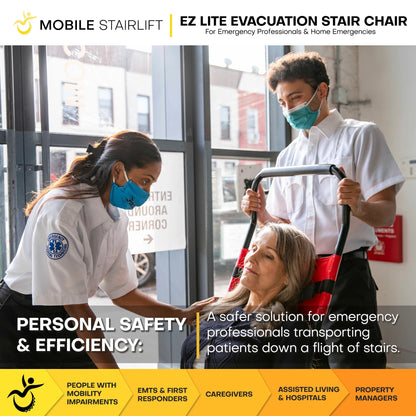 EZ LITE Tracked Evacuation Chair – Mid-Level Stair Chair for Controlled One-Operator Emergency Descent