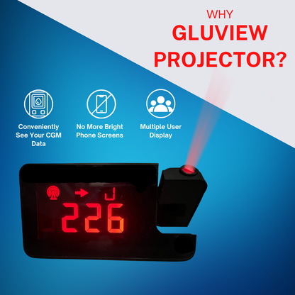 Gluview Glucose Clock Projector, Real-Time Glucose Display for Wall/Ceiling