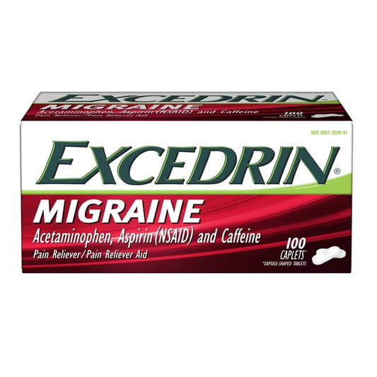 Excedrin® Migraine Acetaminophen, Aspirin, Caffeine, 100 caplets
