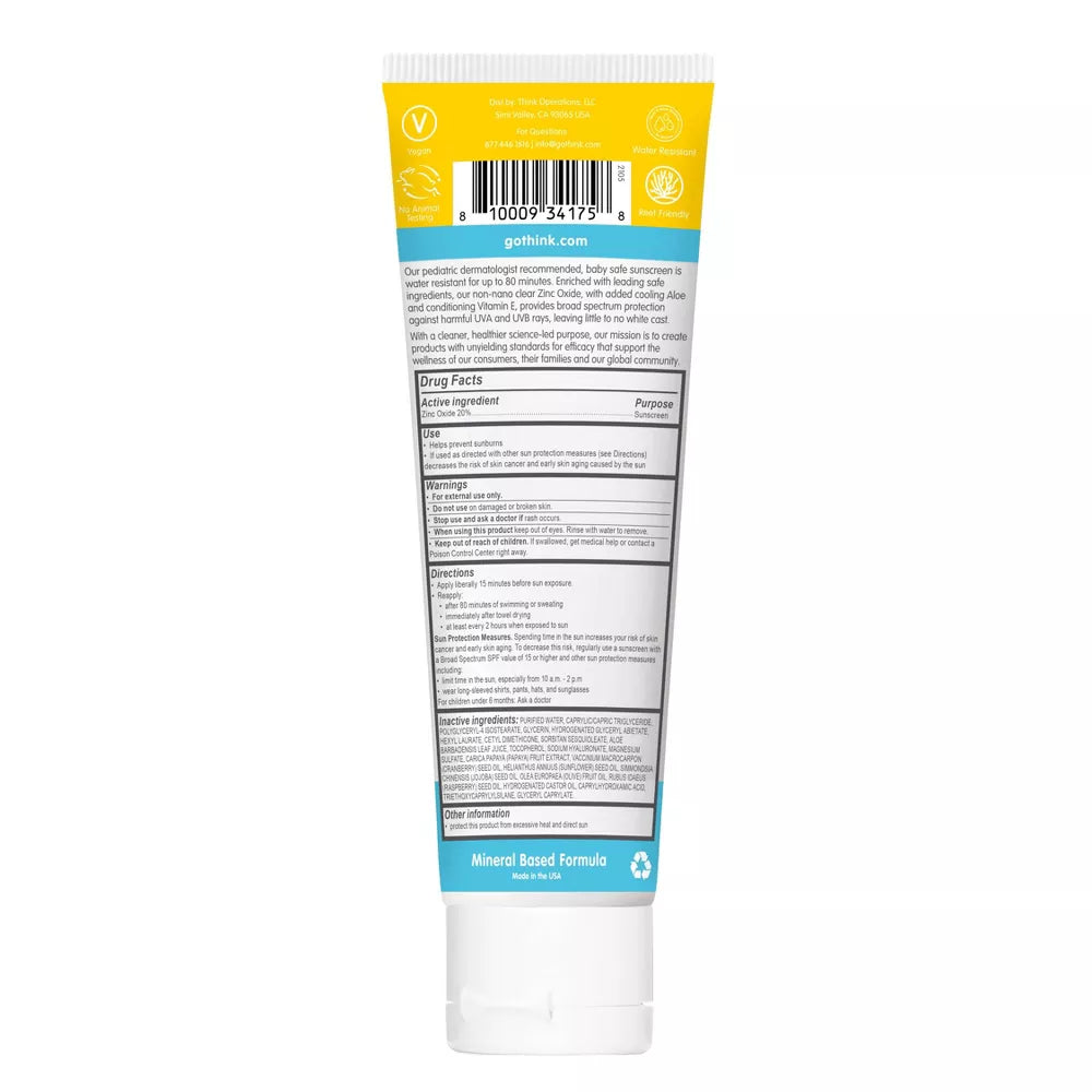 Thinkbaby Clear Zinc Sunscreen, SPF 30, 3 fl. oz.