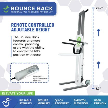 BounceBack Seated Fall Recovery Lift 500 lb Capacity with Dual Power Operation