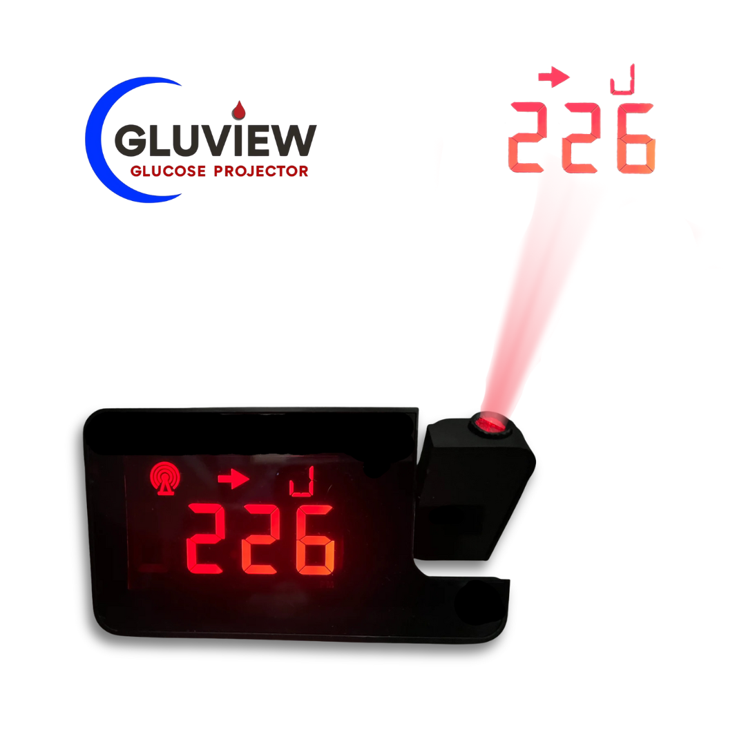 Gluview Glucose Clock Projector, Real-Time Glucose Display for Wall/Ceiling