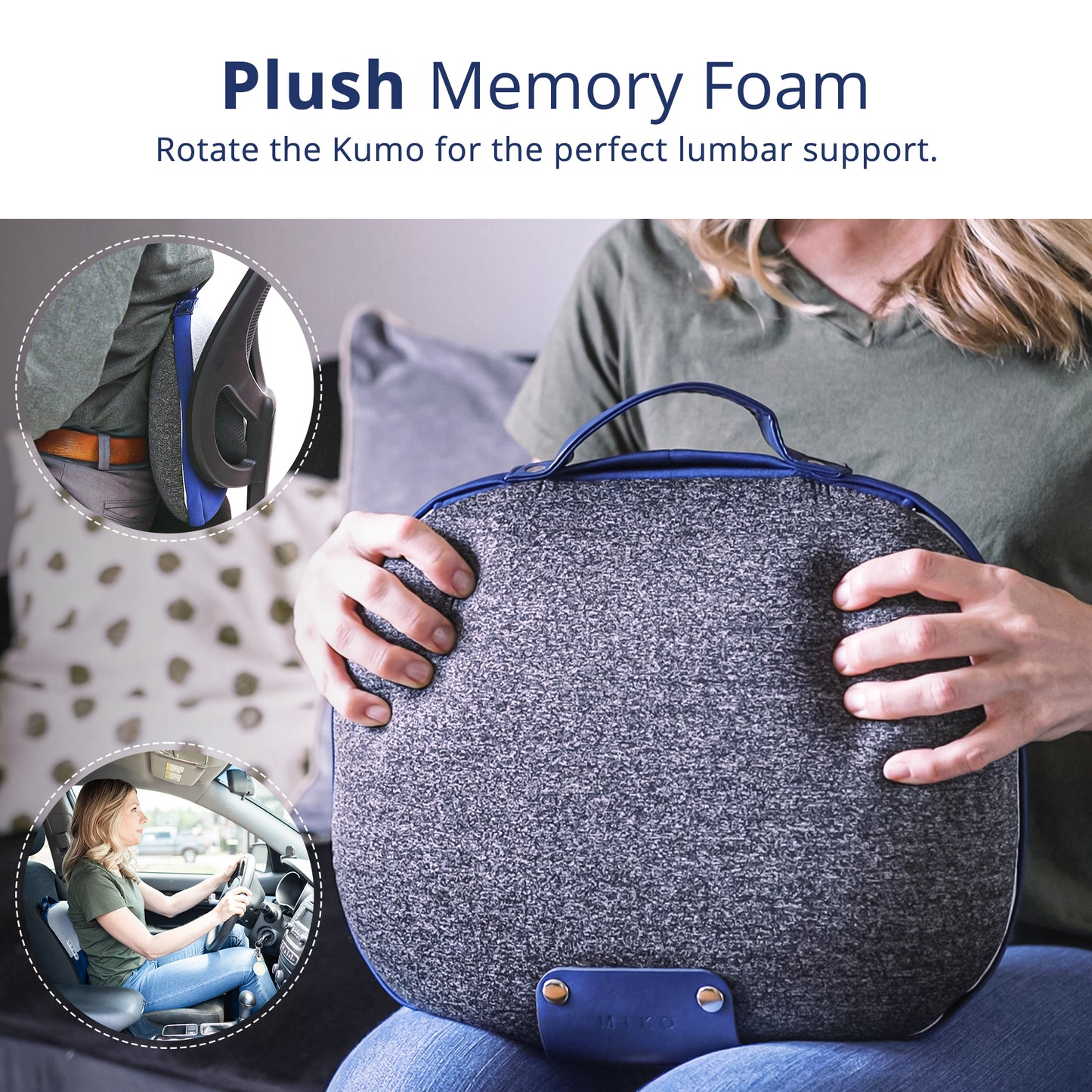 Miko Kumo Wireless Heat and Massage Pillow for Pain Relief