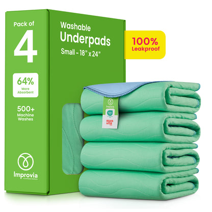 Improvia Washable Underpads, Heavy Absorbency, Multiple Sizes