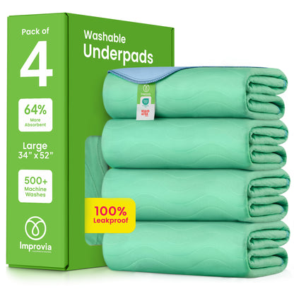Improvia Washable Underpads, Heavy Absorbency, Multiple Sizes