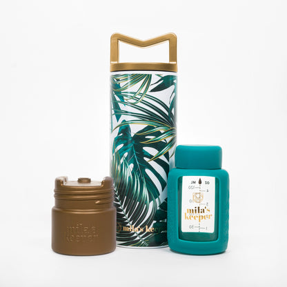 Mila's Keeper Breast Milk Cooler Starter Set, Panama Palms