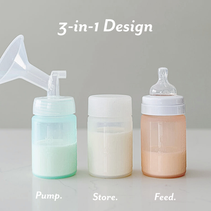 Mila's Keeper 3-in-1 Silicone Breast Milk Storage Bottles, 3 Pack