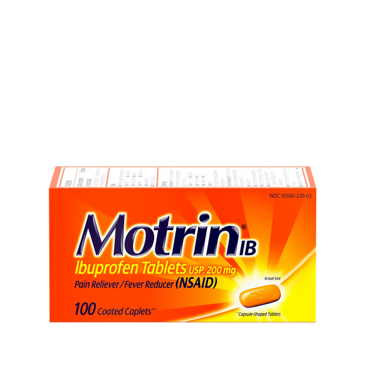 Motrin IB Pain Reliever & Fever Reducer Tablets, Ibuprofen, 100 ct.