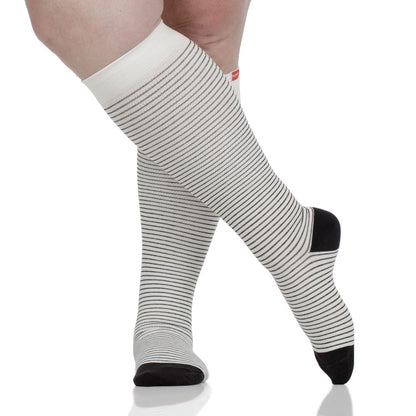 VIM & VIGR Pinstripe Cotton Compression Socks, 30-40 mmHg