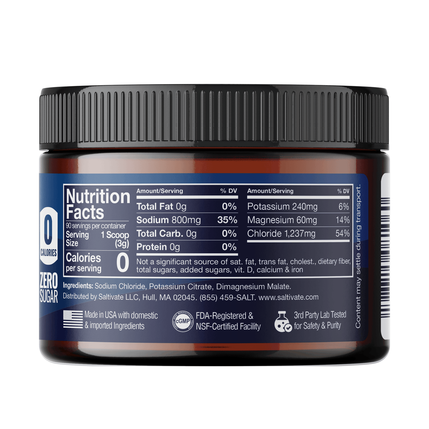 Saltivate Raw Unflavored Electrolytes, 90 servings