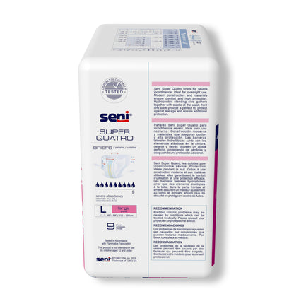 Seni Super Quatro Adult Incontinence Diapers with Tabs, Severe Absorbency