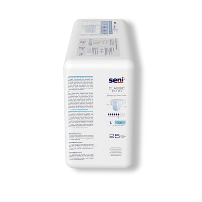 Seni Classic Plus Adult Diapers Brief with Tabs, Moderate to Heavy Absorbency