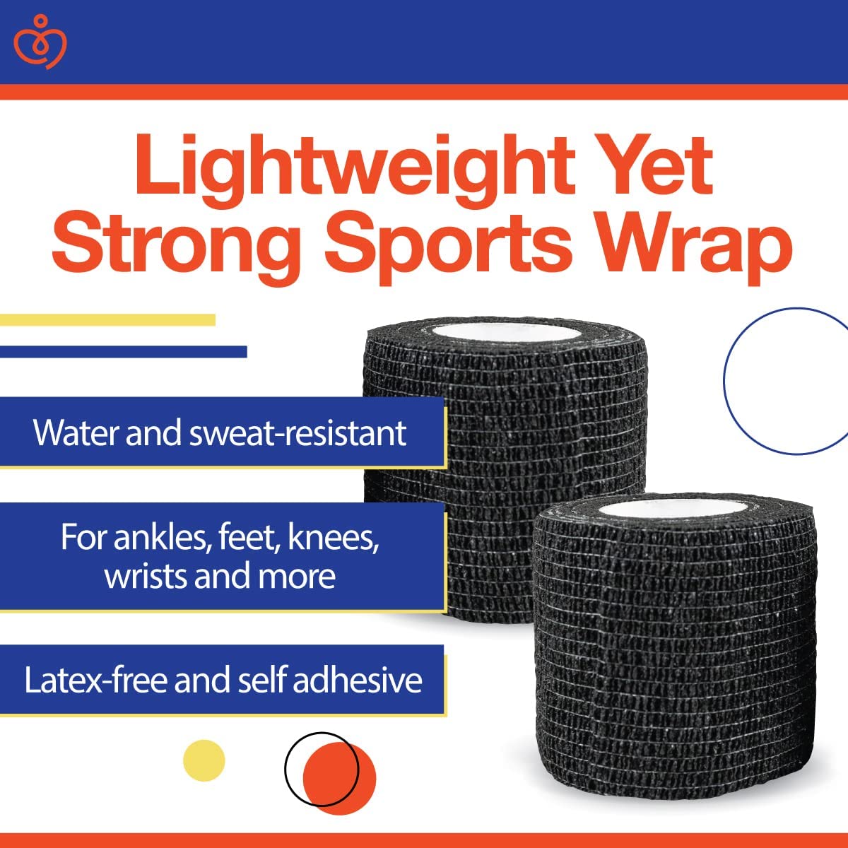 Sensiv Self-Adhering Elastic Sports Wrap 2in*15 ft - 2 Pack