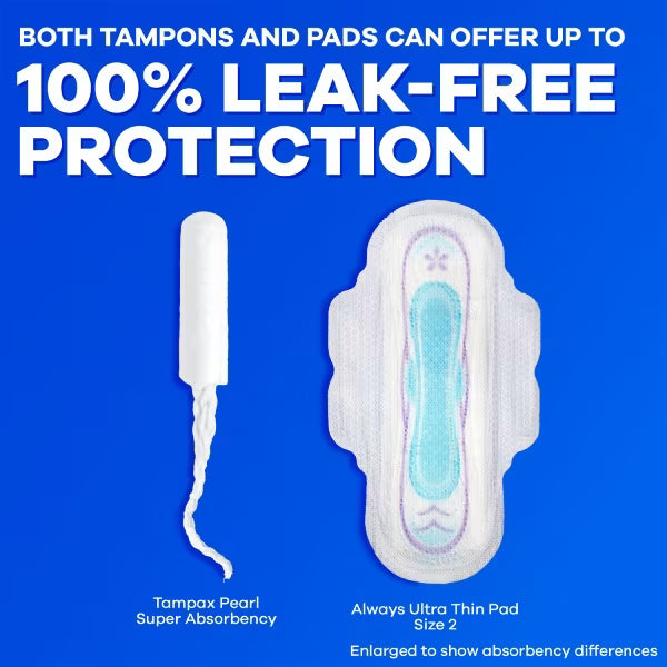 Tampax Pearl Tampons with LeakGuard Braid, Unscented, 18 ct.