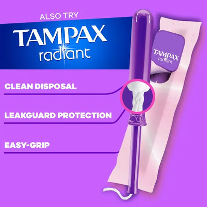 Tampax Pearl Tampons with LeakGuard Braid, Unscented, 18 ct.