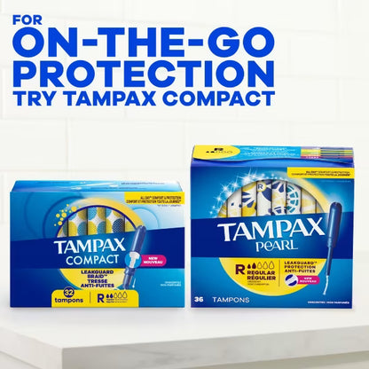 Tampax Pearl Tampons with LeakGuard Braid, Unscented, 18 ct.