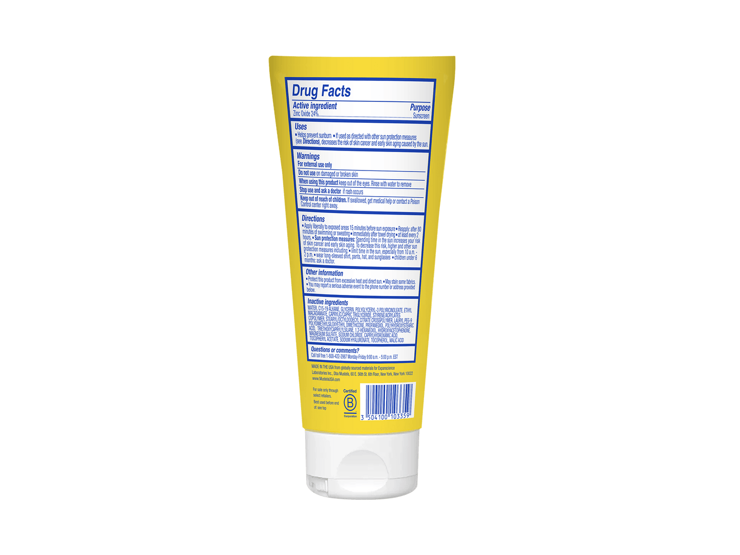 Mustela Baby SPF 50 Mineral Sunscreen Lotion, 3.38 oz.