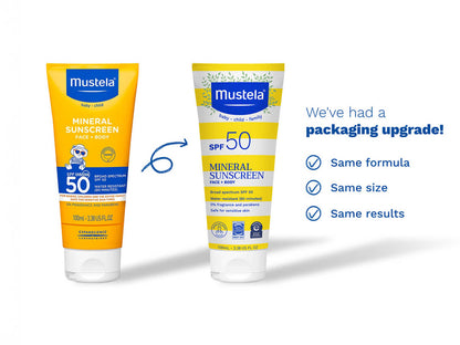 Mustela Baby SPF 50 Mineral Sunscreen Lotion, 3.38 oz.