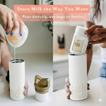 Mila's Keeper Breast Milk Cooler Starter Set, Aspen White