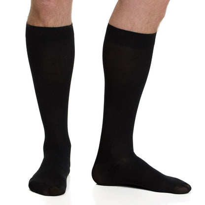 VIM & VIGR Solid Black Moisture-Wick Nylon Compression Socks, 30-40 mmHg