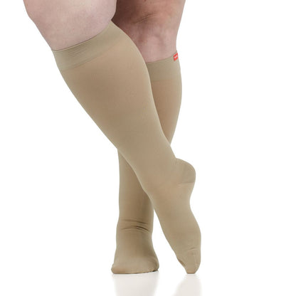 VIM & VIGR Solid Cashew Moisture-Wick Nylon Compression Socks, 30-40 mmHg