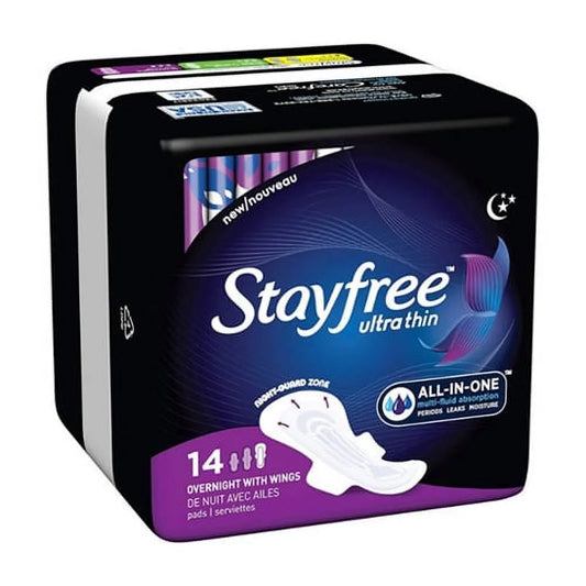 Stayfree Ultra Thin with Wings / Overnight Heavy Absorbency, 14 ct.
