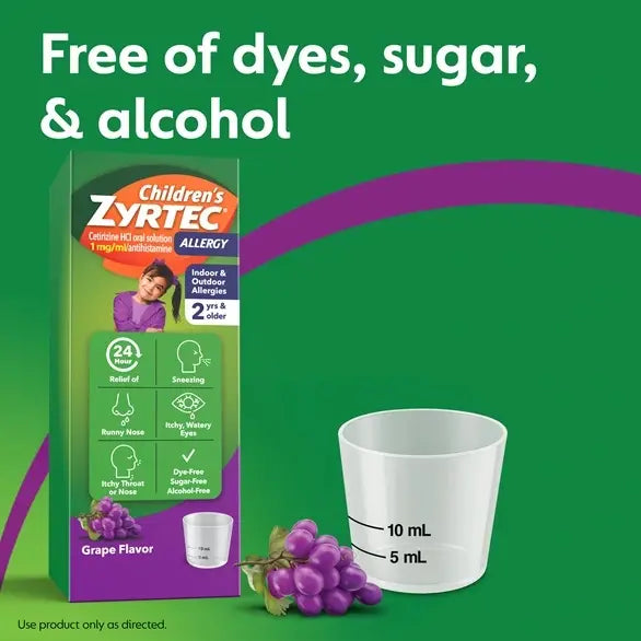Children’s ZYRTEC® 24 HR Allergy Relief Syrup with Cetirizine HCl, 4 oz.