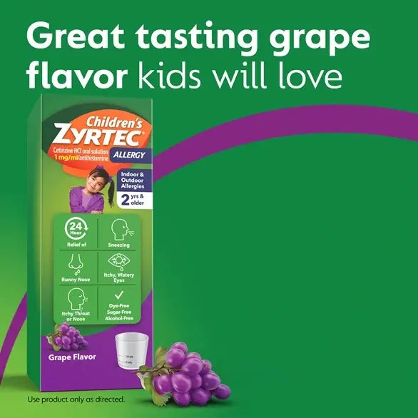 Children’s ZYRTEC® 24 HR Allergy Relief Syrup with Cetirizine HCl, 4 oz.