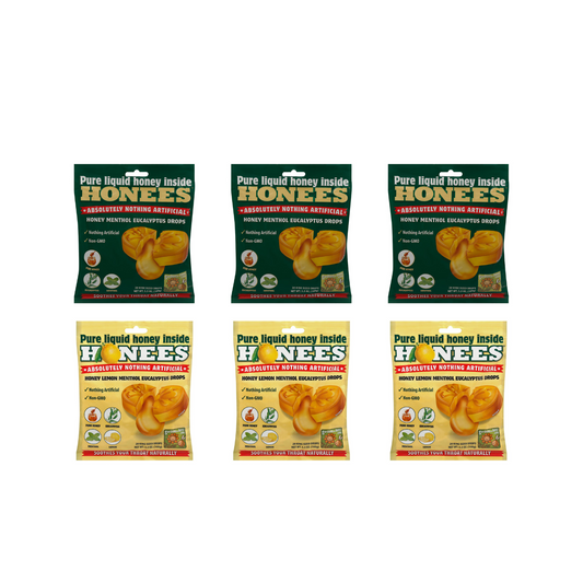 Honees Cough Drops 6 Pack Bundle, 120 cough drops