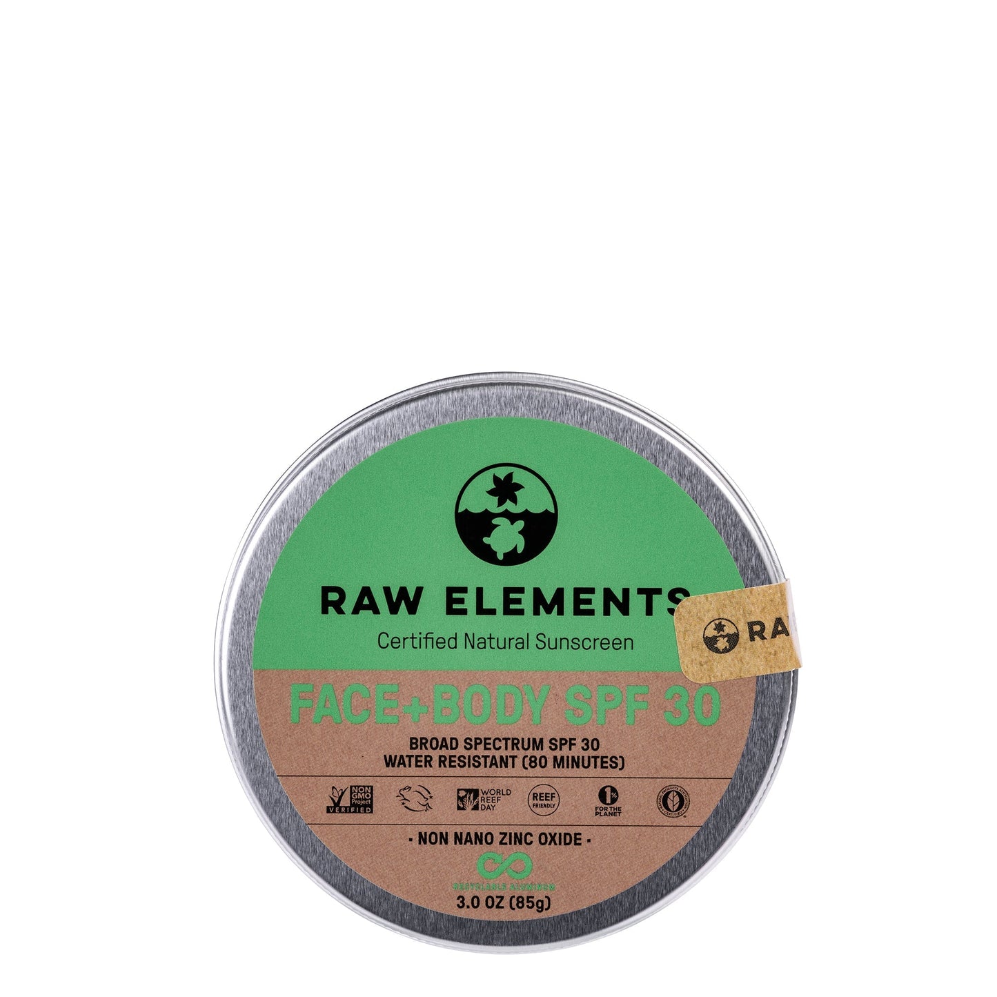 Raw Elements Face and Body Cream Tin SPF 30, 3 fl. oz.