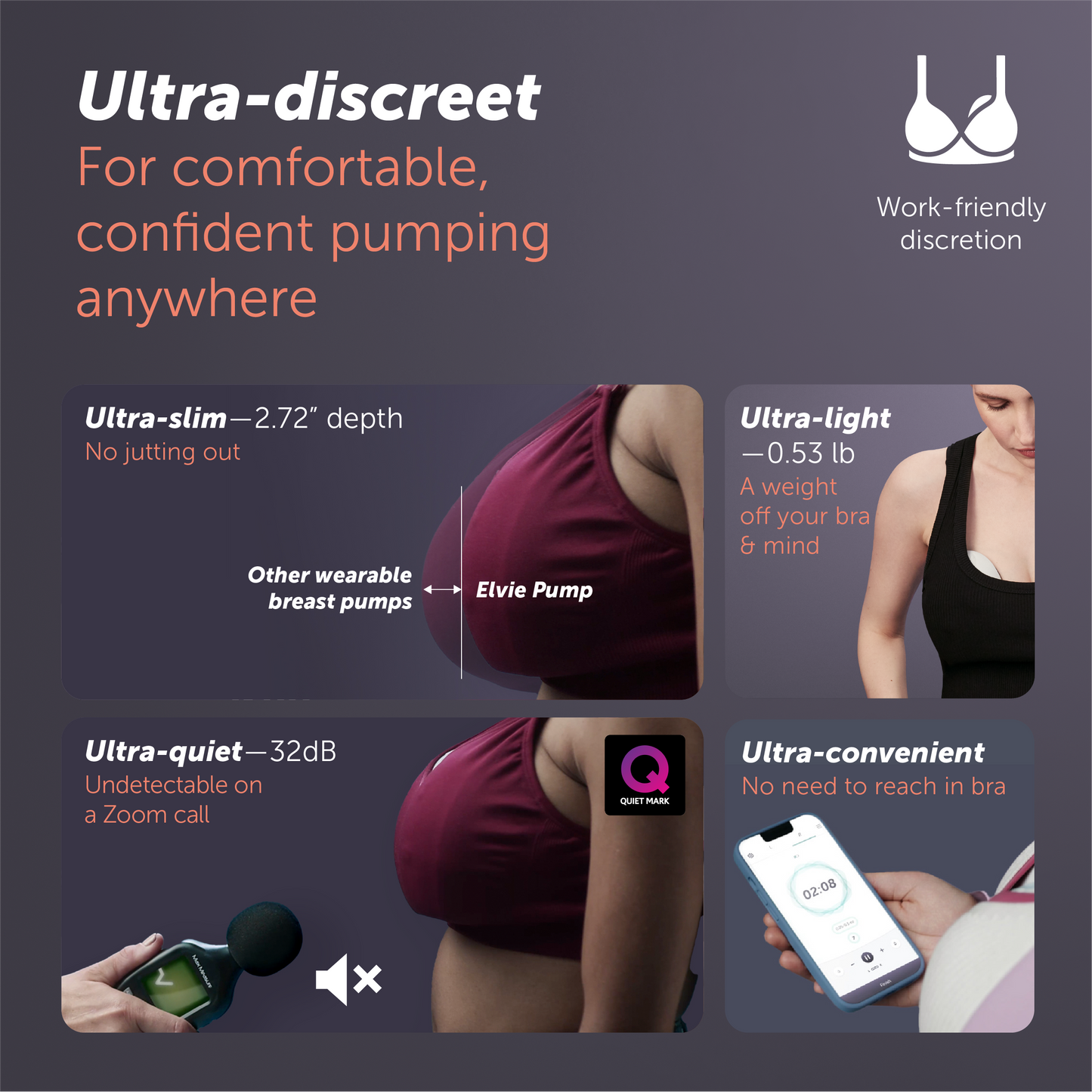Elvie Pump, Wearable Hands-Free Electric Breast Pump